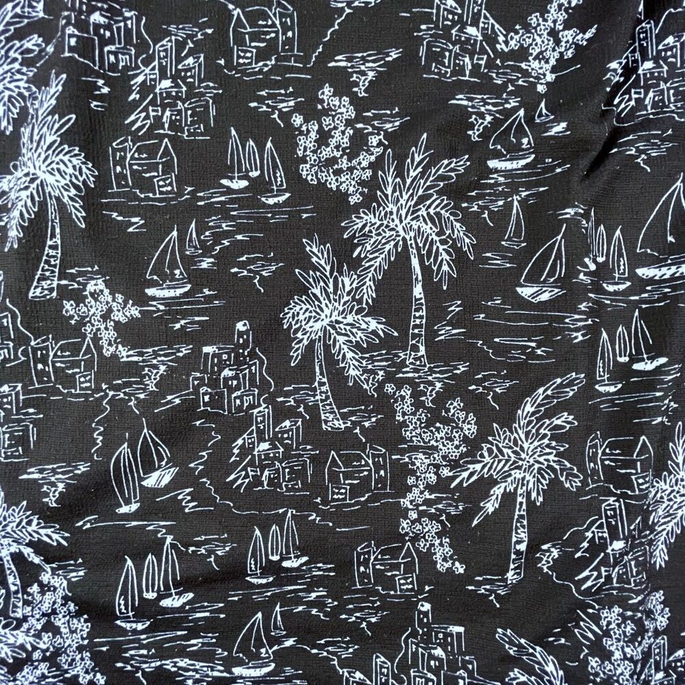 LC Lauren Conrad Toile Sailboat Palm Tree Dress XXL Coastal Resort Beach Summer - Picture 9 of 15